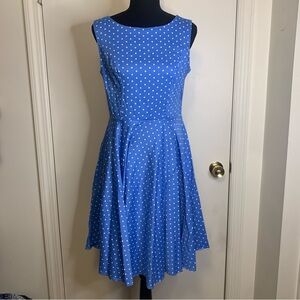 Grace Karin Fit & Flare Polka Dot Swing dress back zip closure,sleeveless size-M
